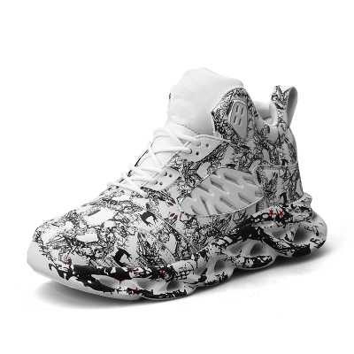 Casual Thick Bottom Graffiti Men's Sports Shoes Anti Slippery Waterproof Male Sneakers Outdoor Walking Jogging Athletic Shoes