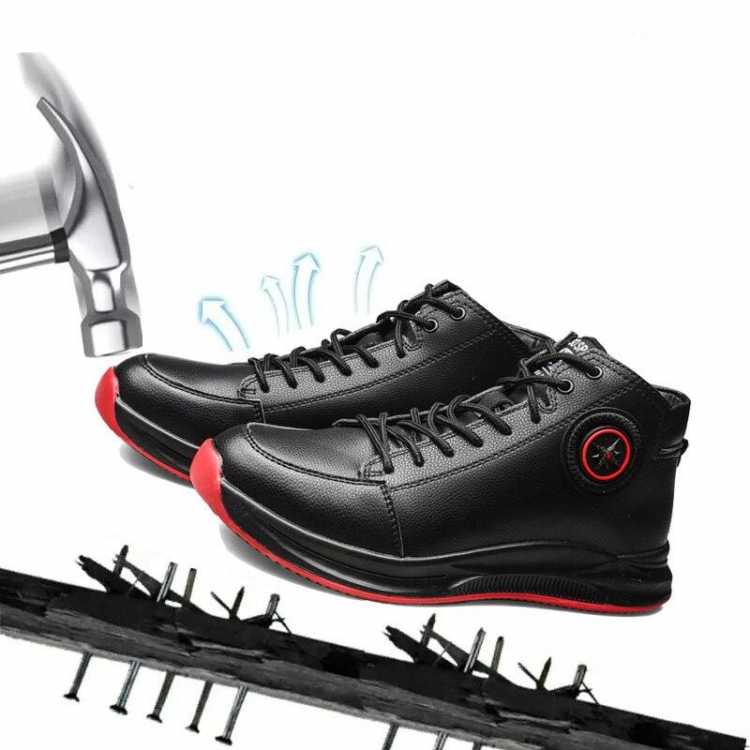 Men Shoes The New Mid top Martin Boots Safety Shoes Men's Smash proof And Puncture proof Wild Casual Trend Safety Work Shoes Men