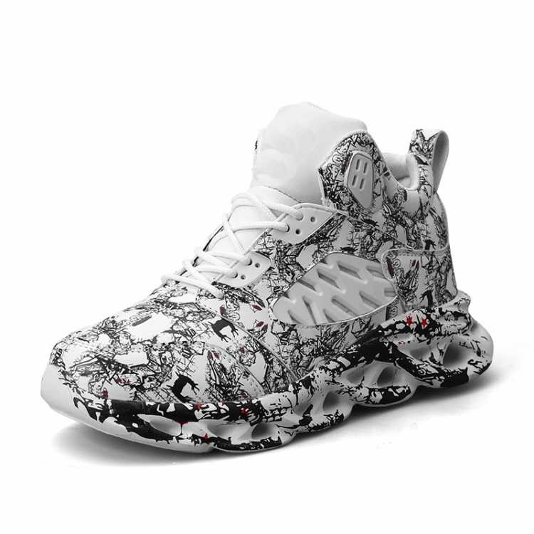 Casual Thick Bottom Graffiti Men's Sports Shoes Anti Slippery Waterproof Male Sneakers Outdoor Walking Jogging Athletic Shoes