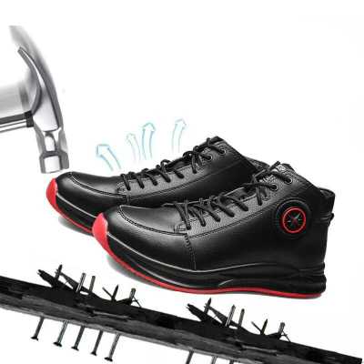 Men Shoes The New Mid top Martin Boots Safety Shoes Men's Smash proof And Puncture proof Wild Casual Trend Safety Work Shoes Men